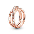 Crossover Pav¨¦ Triple Band Ring