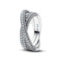 Pandora Timeless Pav¨¦ Crossover Dual Band Ring