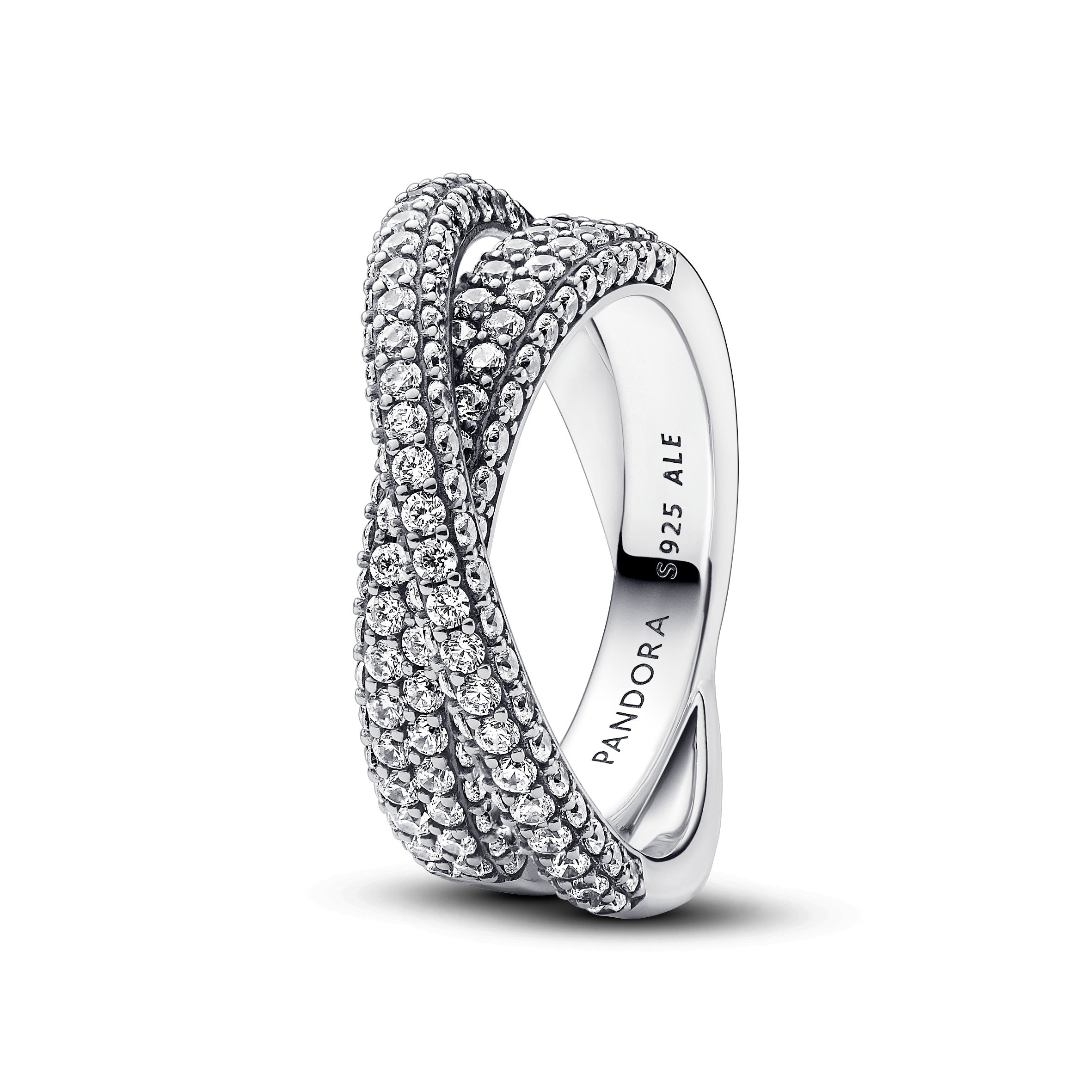 Pandora Timeless Pav¨¦ Crossover Dual Band Ring