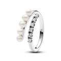 Treated Freshwater Cultured Pearls & Pav¨¦ Open Ring