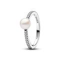 Treated Freshwater Cultured Pearl & Pav¨¦ Ring