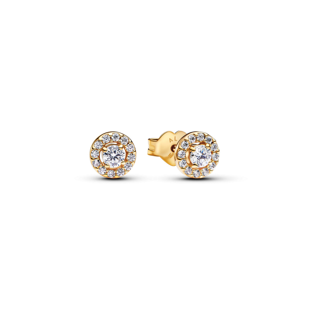 Round Pav¨¦ Halo Stud Earrings