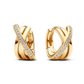 Crossover Pav¨¦ Hoop Earrings
