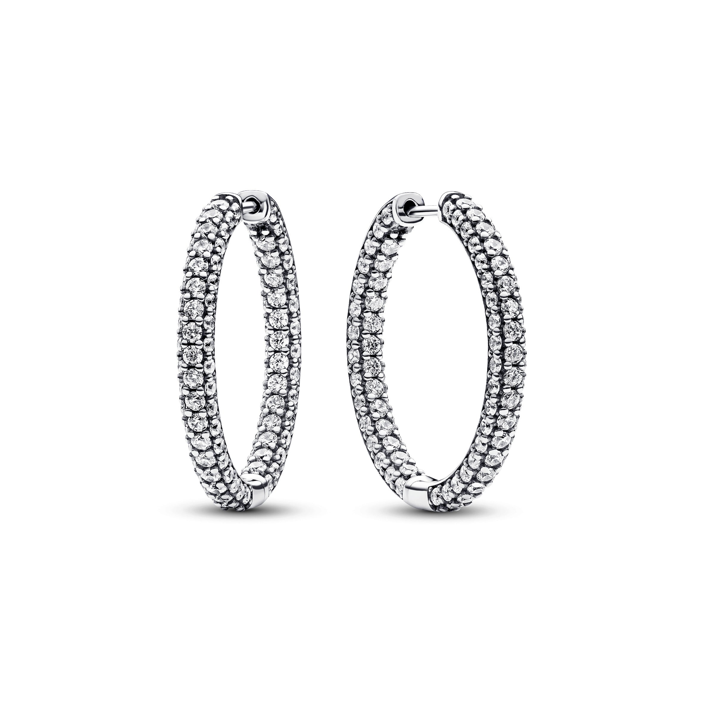 Pandora Timeless Pav¨¦ Single-row Hoop Earrings