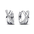 Crossover Pav¨¦ Hoop Earrings