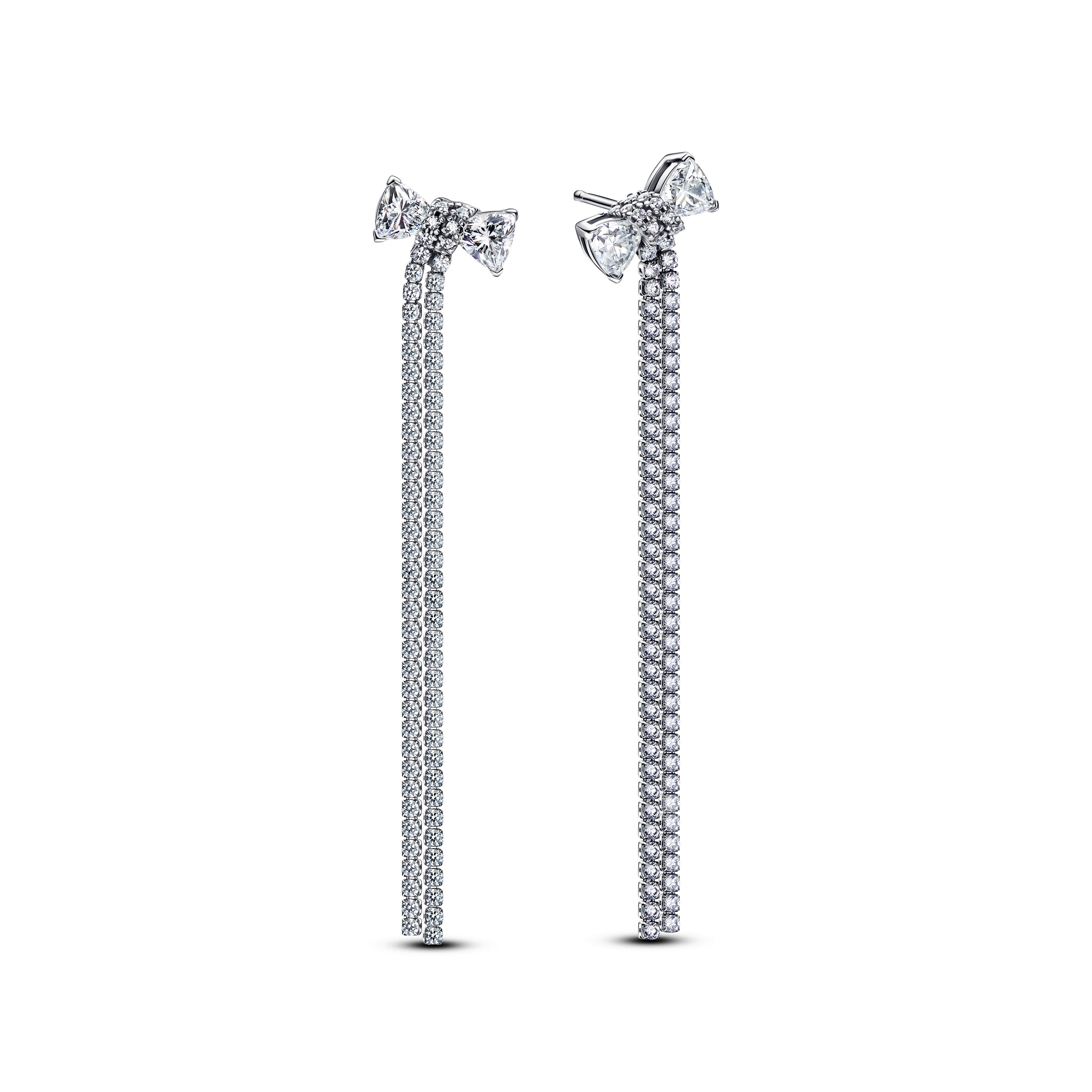 Pav¨¦ Bow Drop Earrings