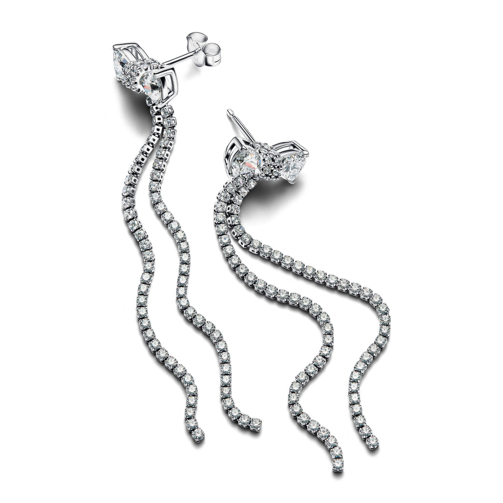 Pav¨¦ Bow Drop Earrings