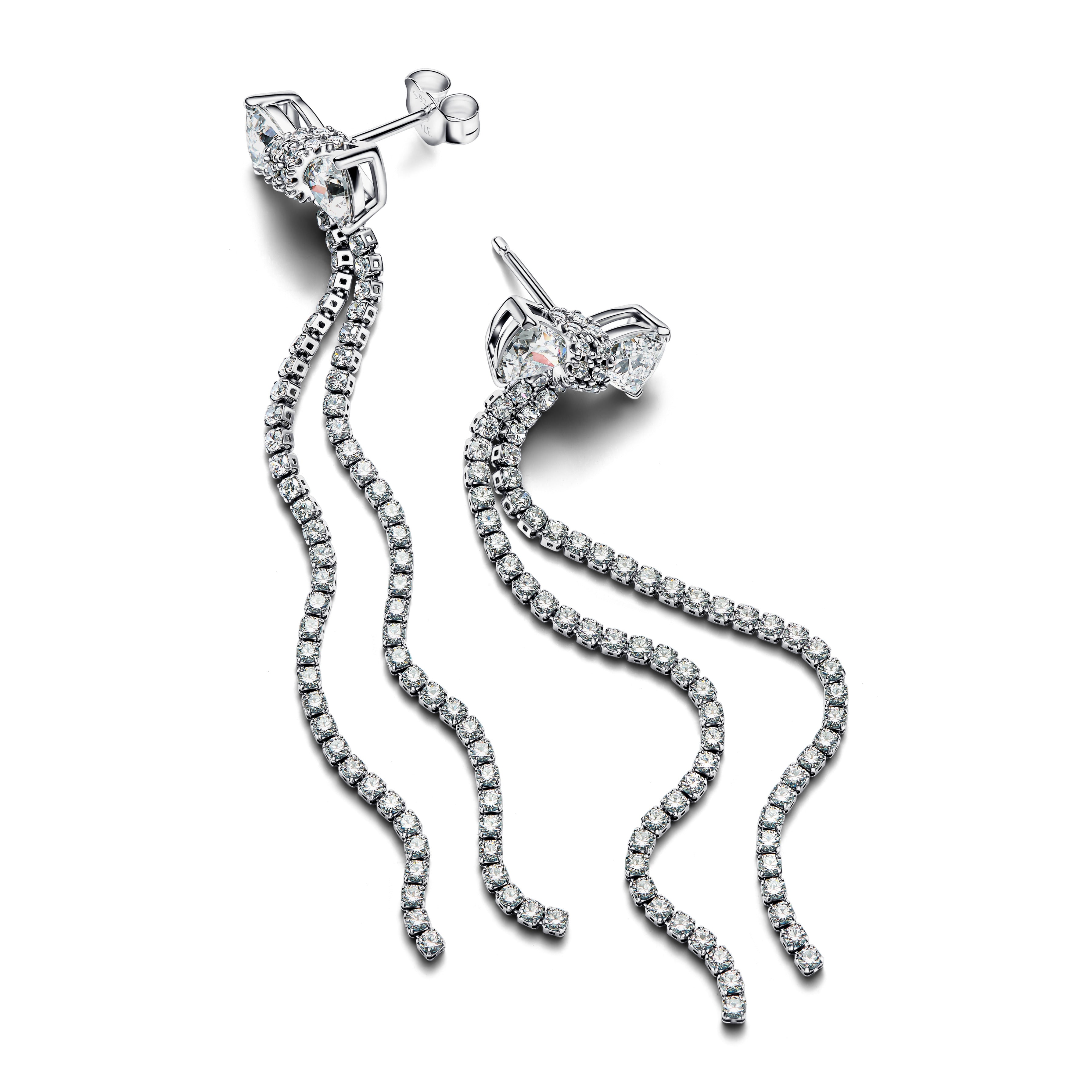 Pav¨¦ Bow Drop Earrings