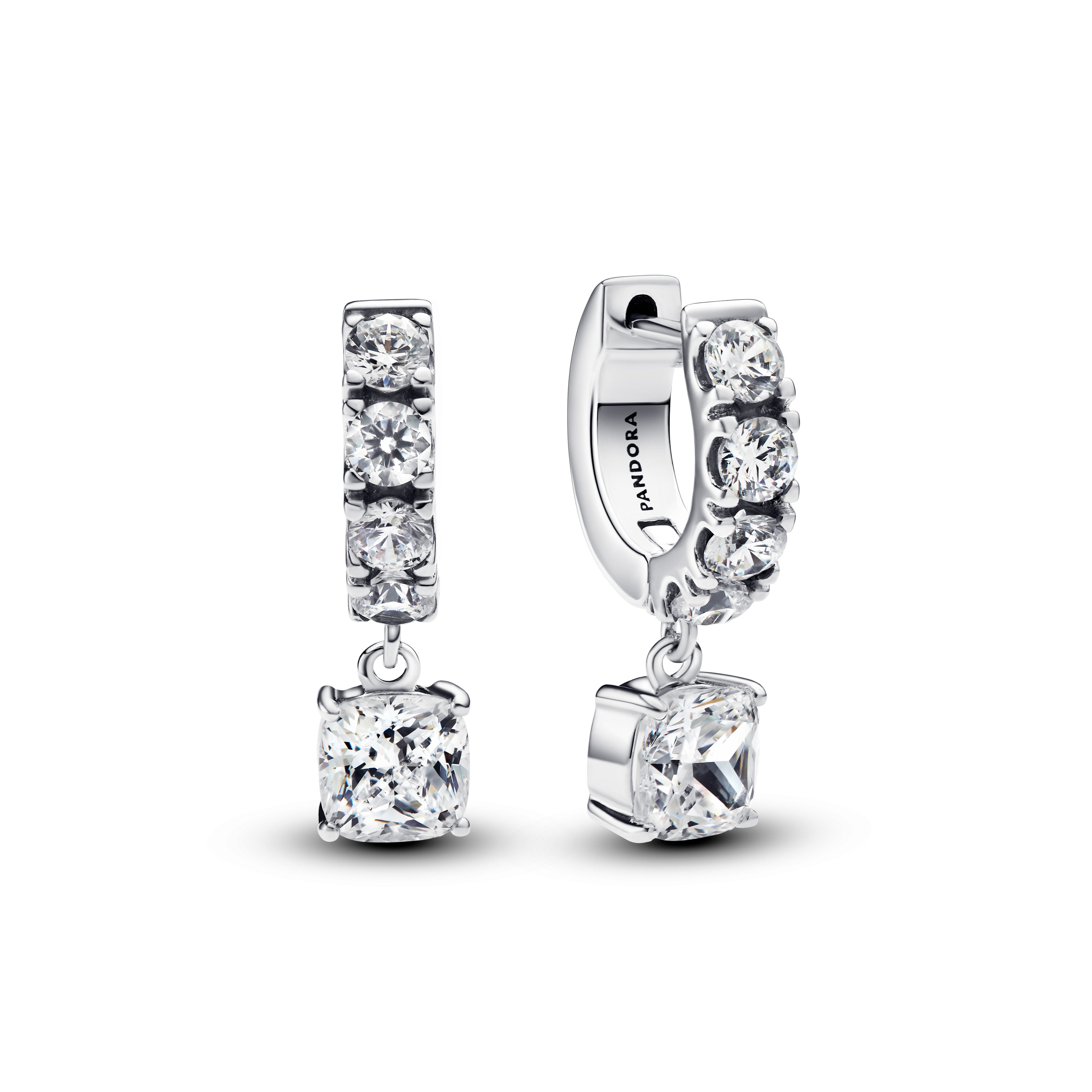 Pav¨¦ Dangle Hoop Earrings