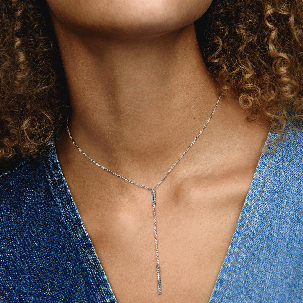 Pandora Timeless Pav¨¦ Prism Drop Necklace