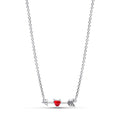 Arrow & Murano Glass Heart Necklace