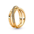 Crossover Pav¨¦ Triple Band Ring
