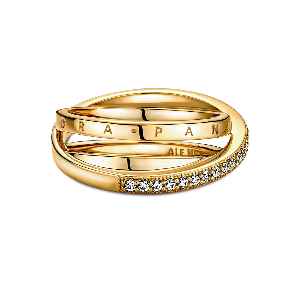 Crossover Pav¨¦ Triple Band Ring