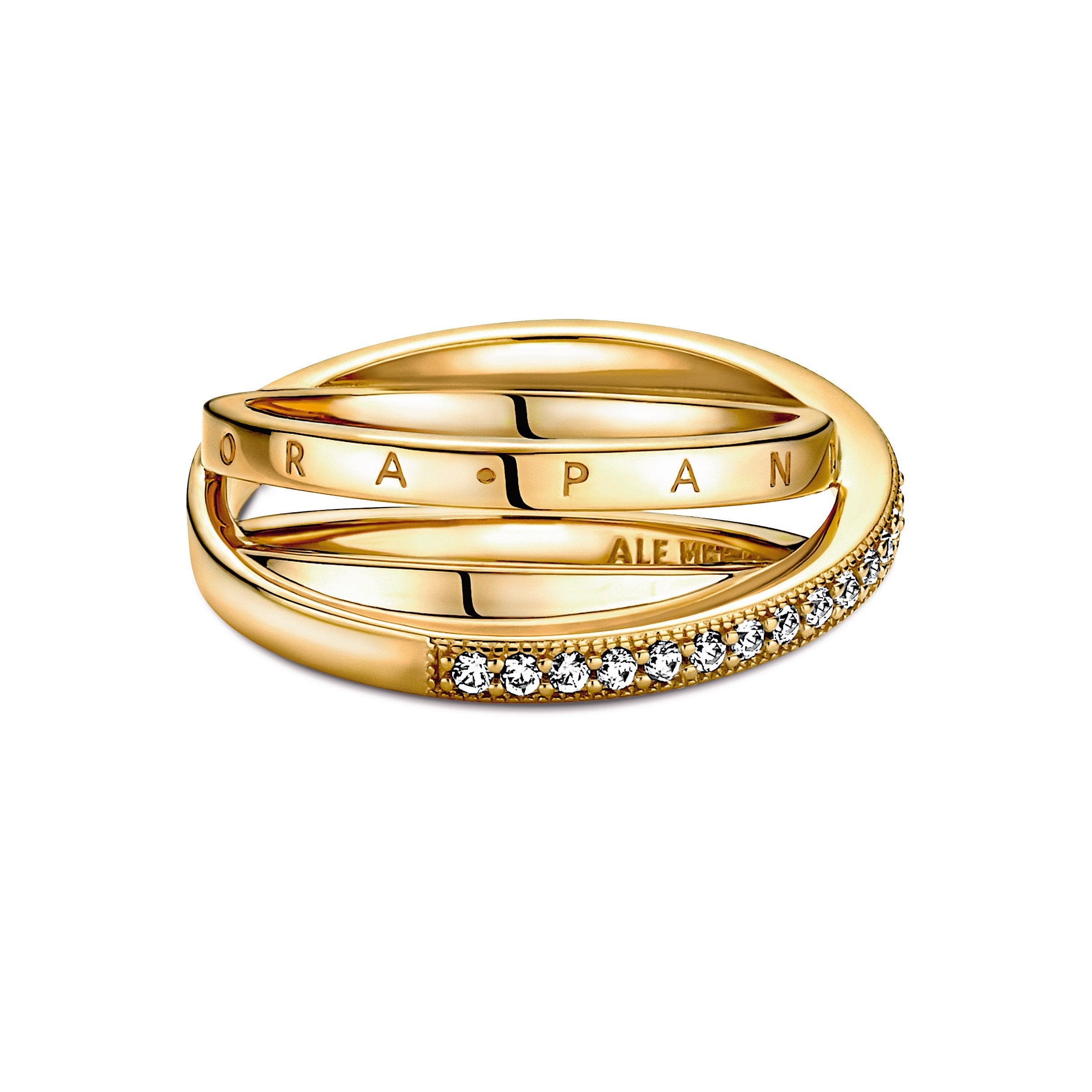 Crossover Pav¨¦ Triple Band Ring