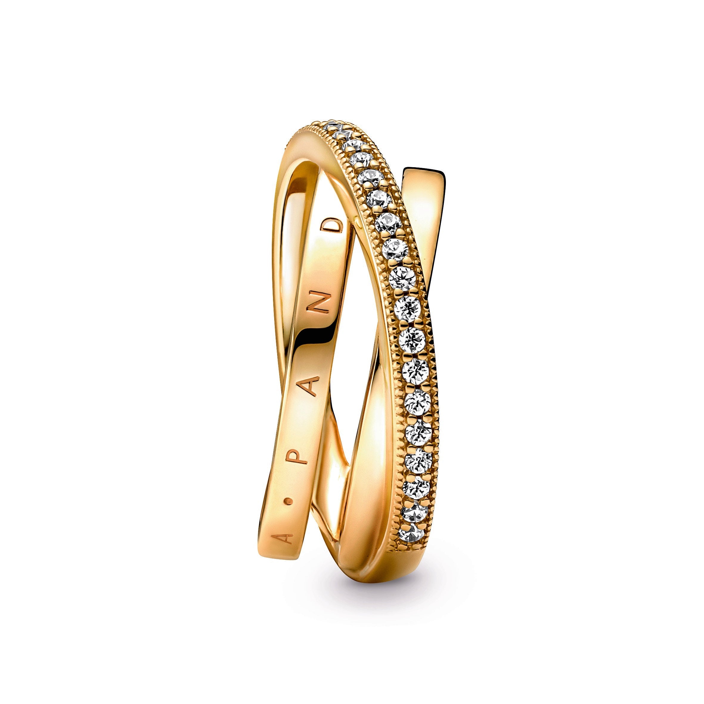 Crossover Pav¨¦ Triple Band Ring