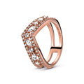 Sparkling Marquise Double Wishbone Ring