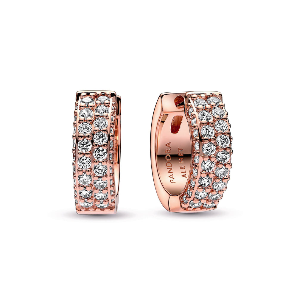 Pandora Timeless Pav¨¦ Double-row Hoop Earrings