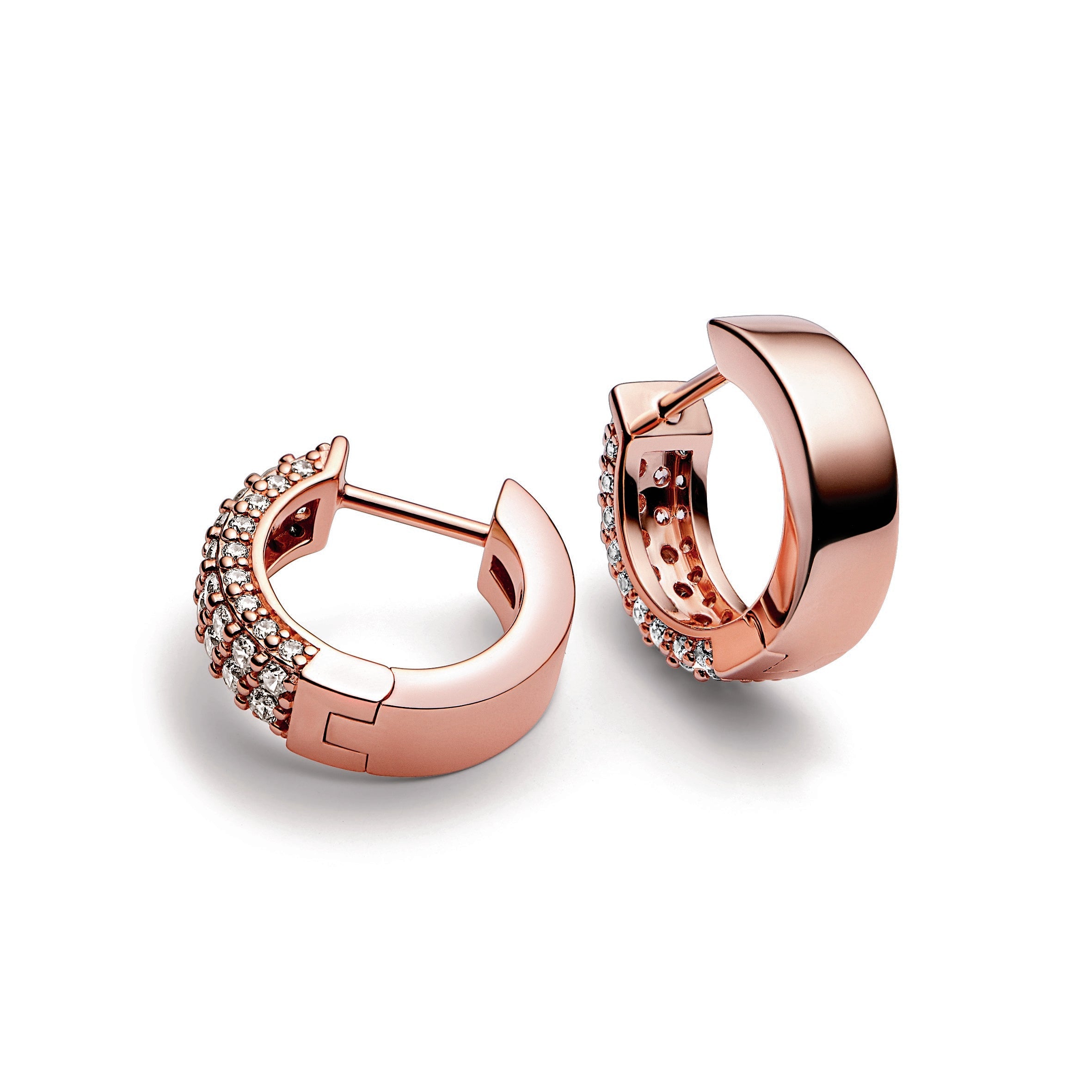 Pandora Timeless Pav¨¦ Double-row Hoop Earrings