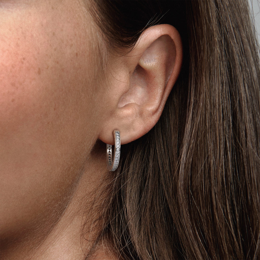 PANDORA Pav¨¦ Hoop Earrings