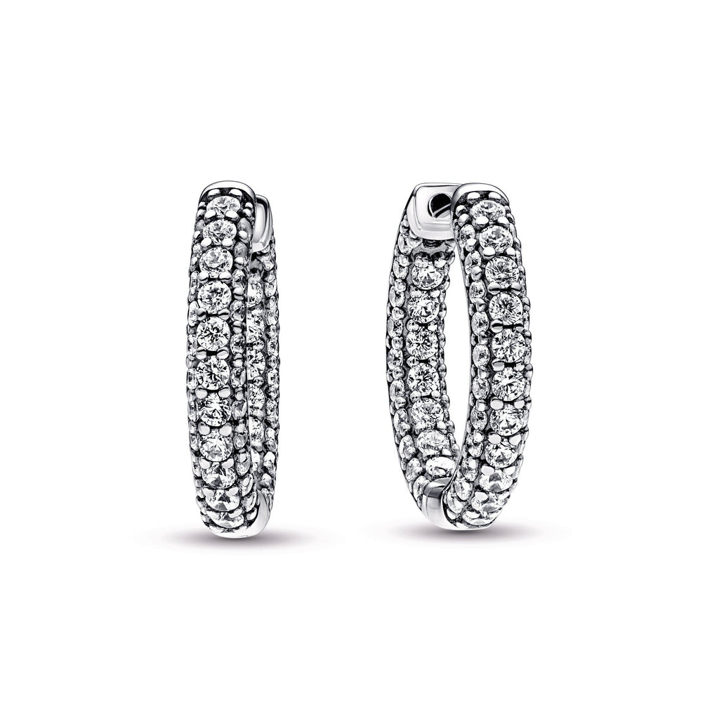 Pandora Timeless Pav¨¦ Single-row Hoop Earrings