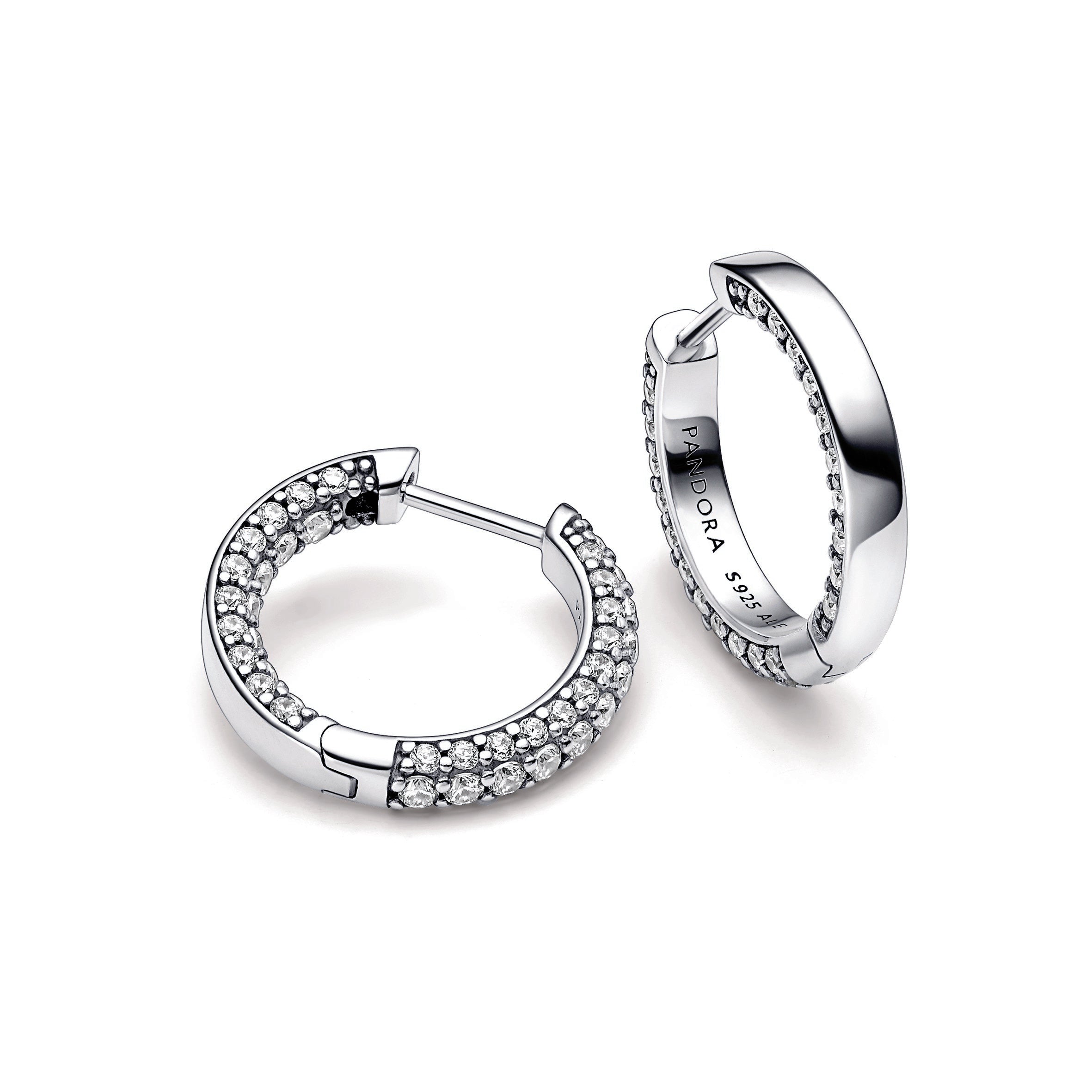 Pandora Timeless Pav¨¦ Single-row Hoop Earrings