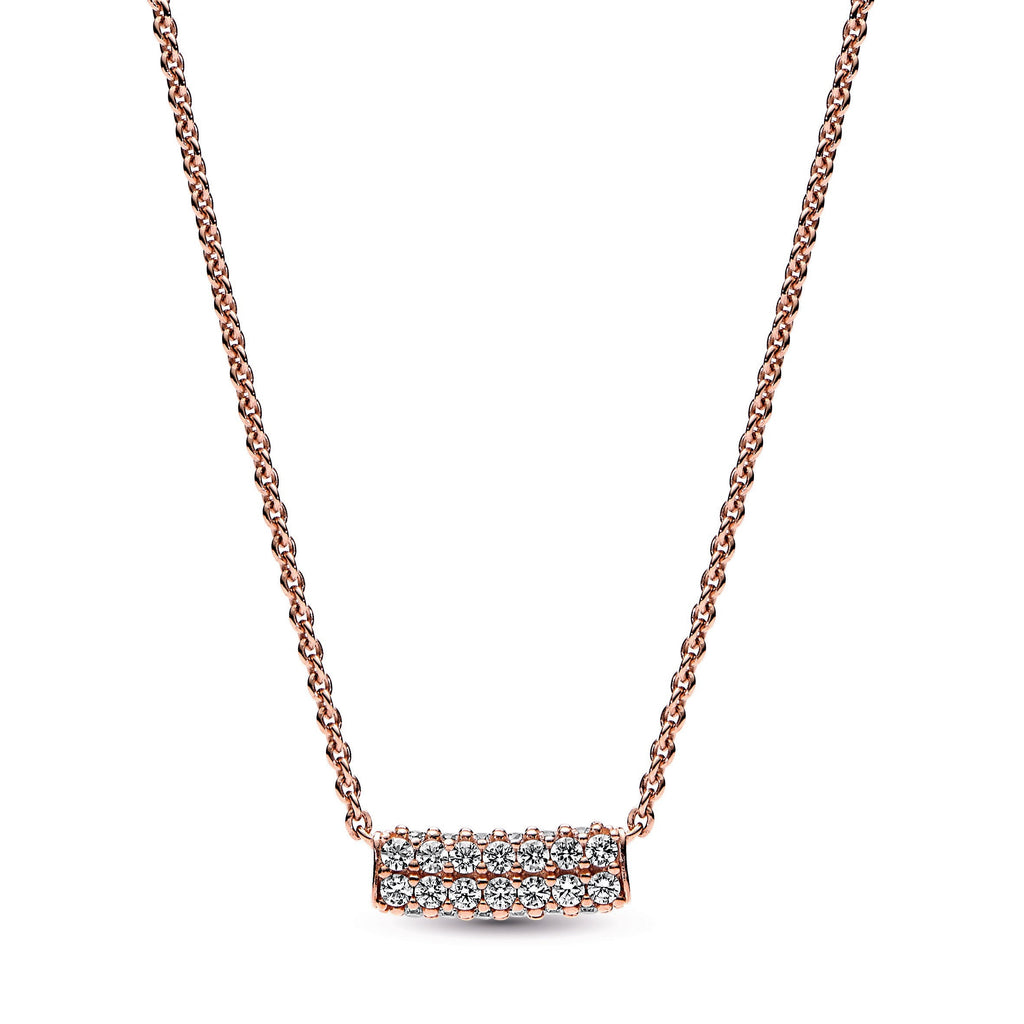Pandora Timeless Pav¨¦ Double-row Bar Collier Necklace