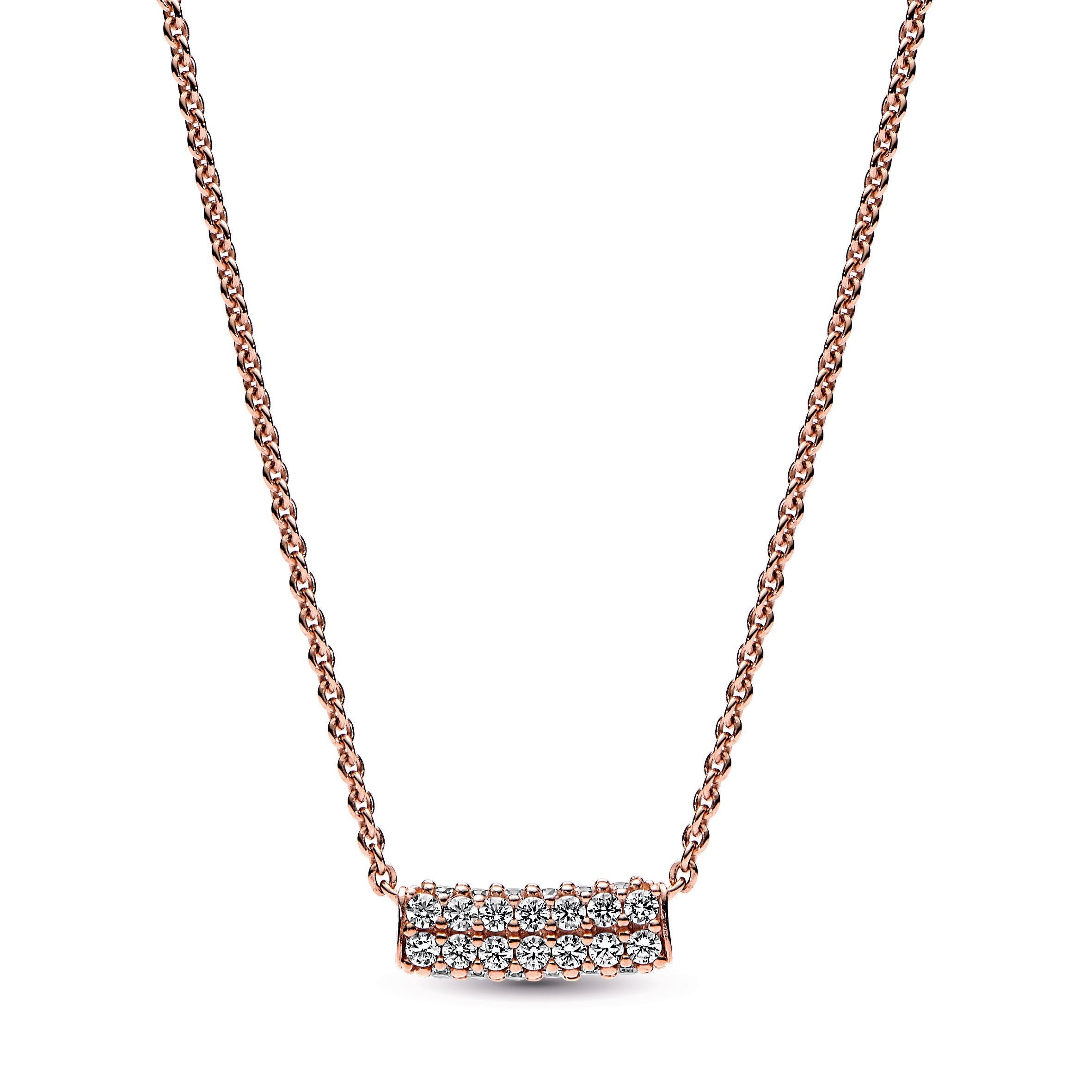 Pandora Timeless Pav¨¦ Double-row Bar Collier Necklace