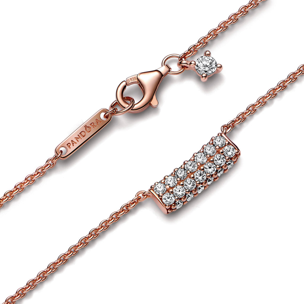 Pandora Timeless Pav¨¦ Double-row Bar Collier Necklace
