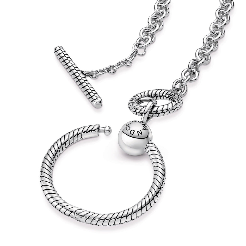 Pandora Moments O Pendant T-bar Necklace