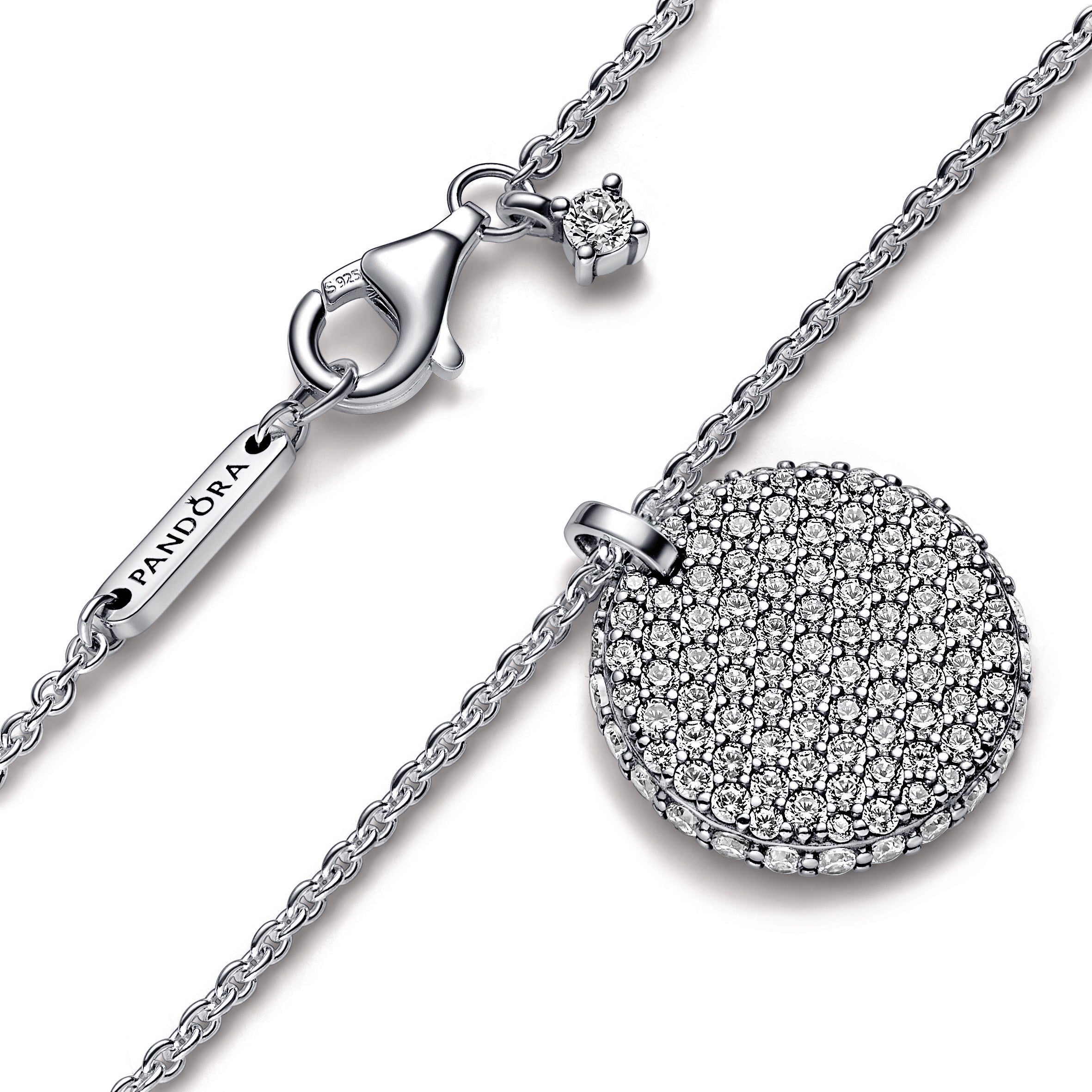 Pandora Timeless Pav¨¦ Round Pendant Necklace