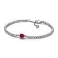 Red Sparkling Round Pav¨¦ Tennis Bracelet