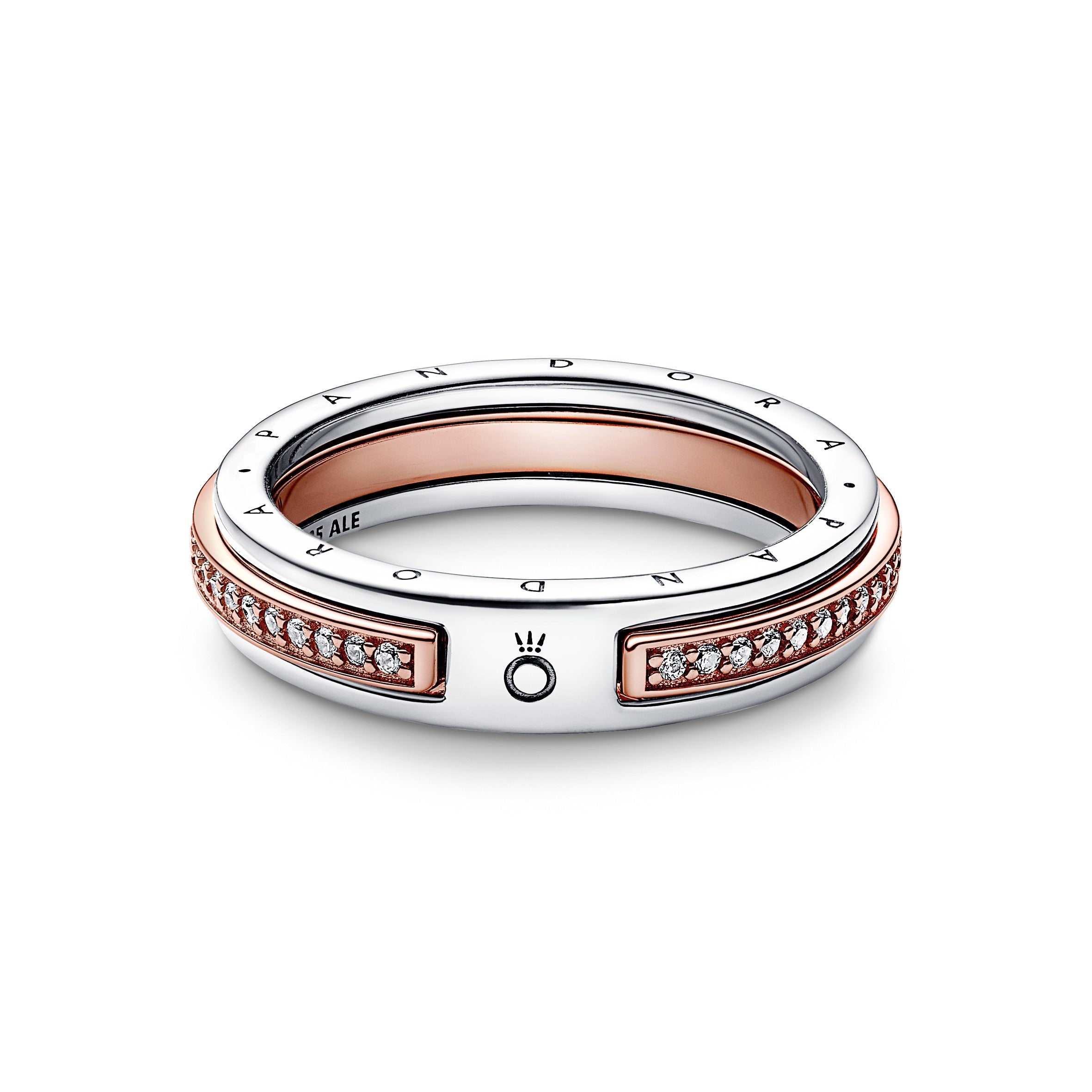 Pandora Signature Two-tone Logo & Pav¨¦ Ring