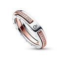 Pandora Signature Two-tone Logo & Pav¨¦ Ring
