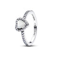 Elevated White Heart Ring