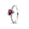 Elevated Fuchsia Rose Heart Ring