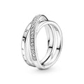 Crossover Pav¨¦ Triple Band Ring
