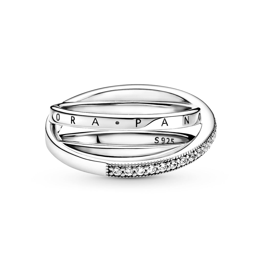Crossover Pav¨¦ Triple Band Ring