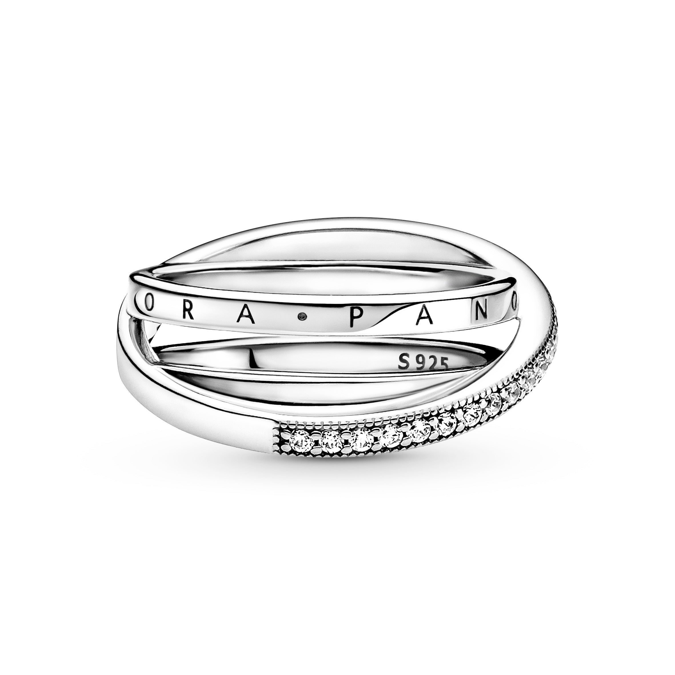Crossover Pav¨¦ Triple Band Ring