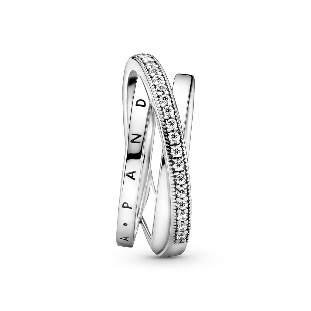 Crossover Pav¨¦ Triple Band Ring