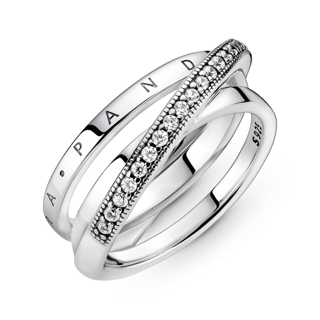 Crossover Pav¨¦ Triple Band Ring