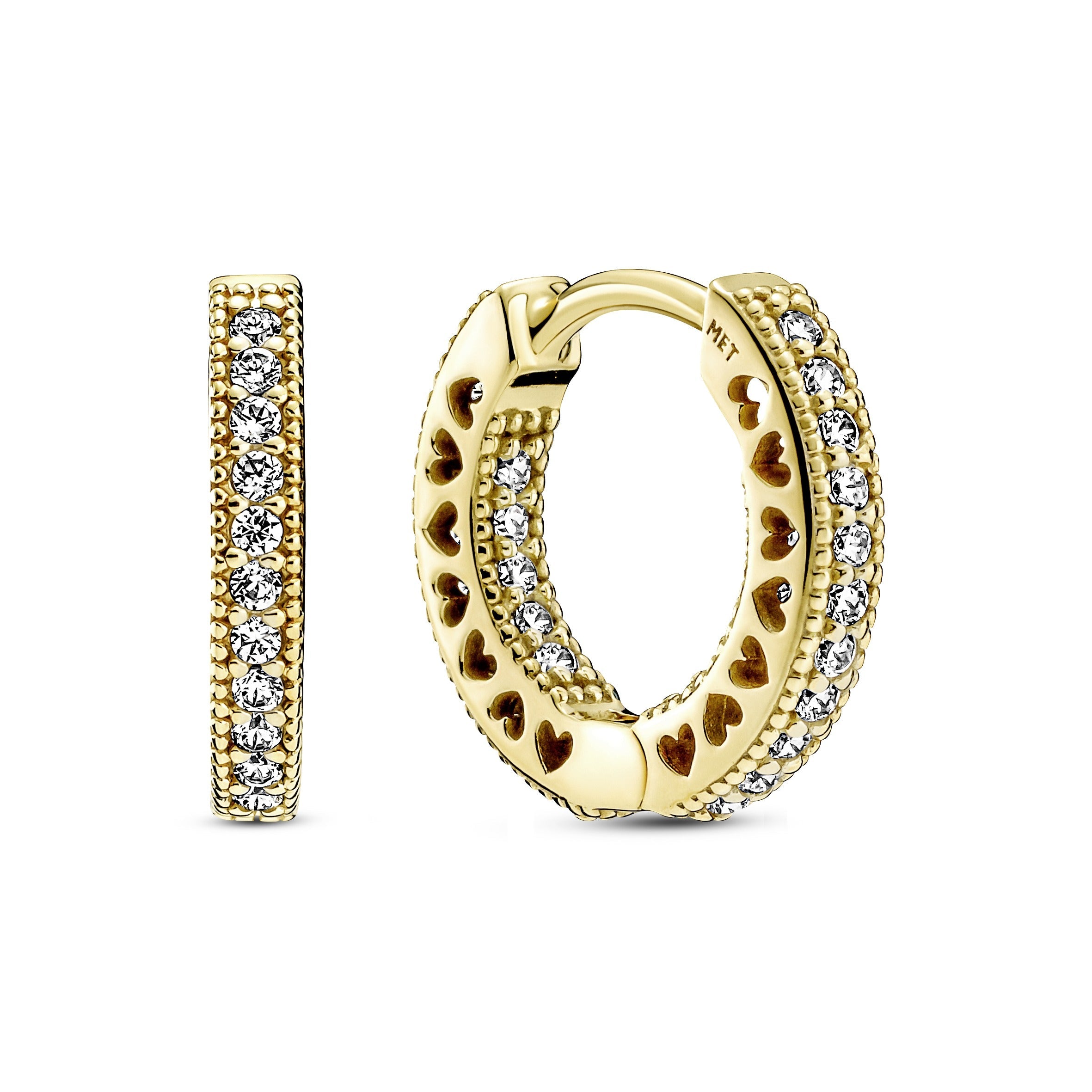 Pav¨¦ Heart Hoop Earrings