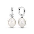 Freshwater Cultured Baroque Pearl Hoop Earrings