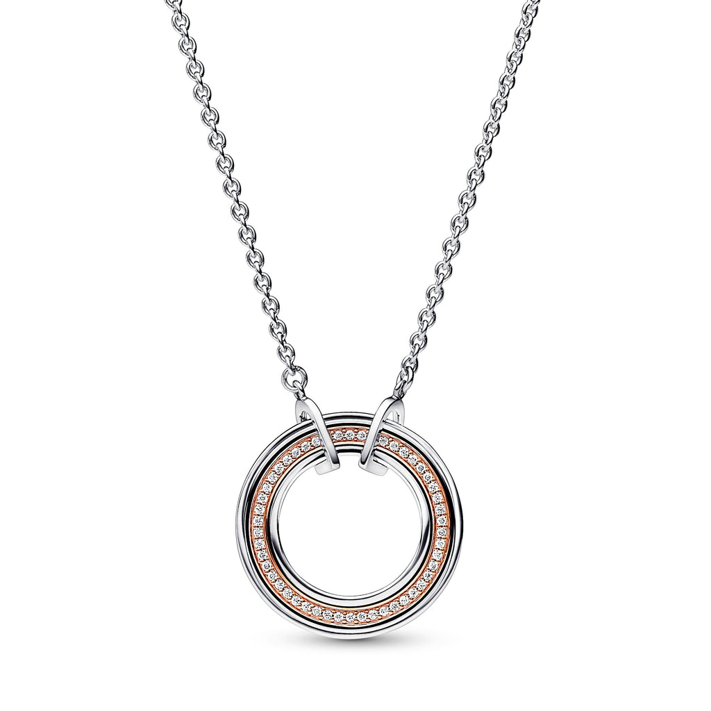 Pandora Signature Two tone Logo & Pav¨¦ Necklace
