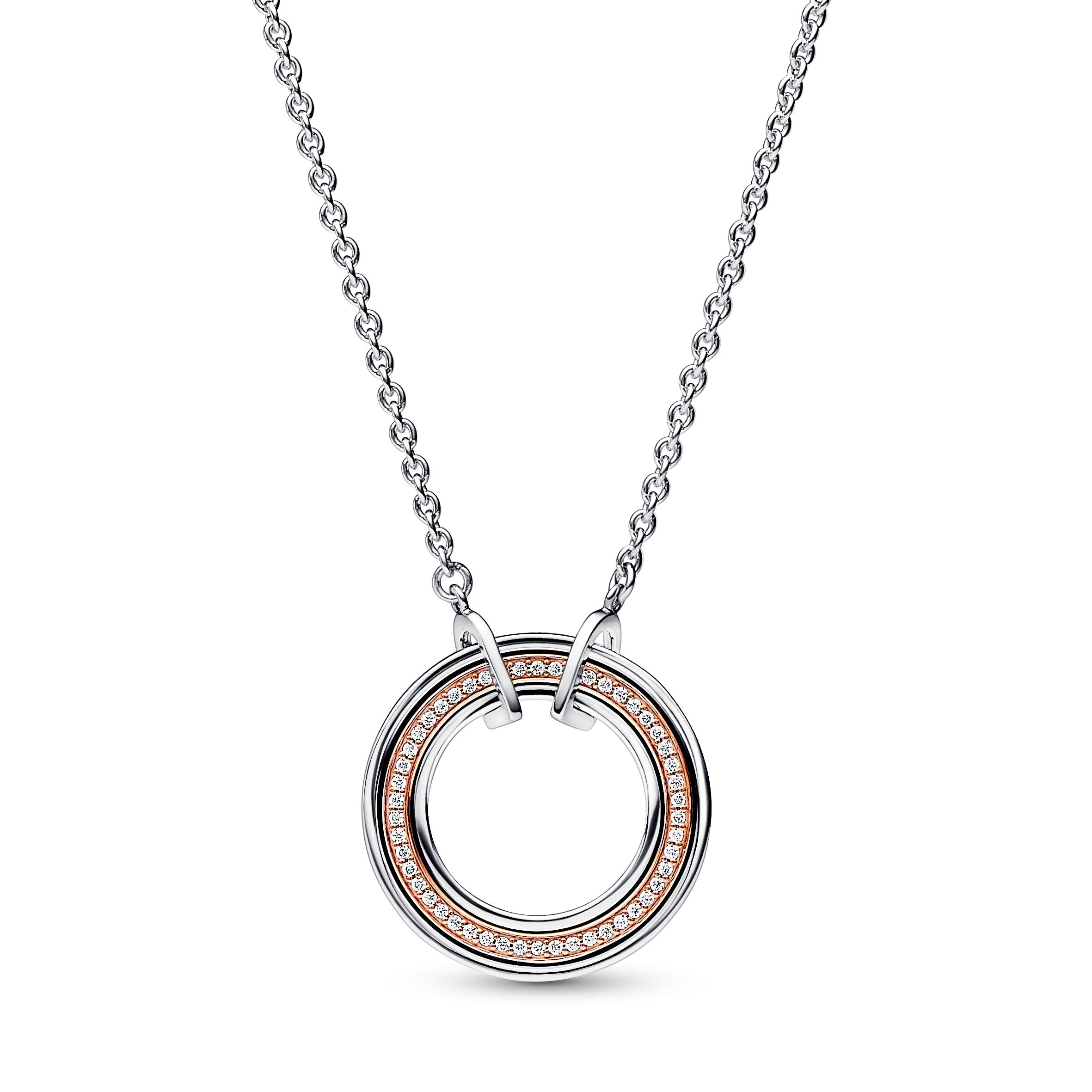 Pandora Signature Two tone Logo & Pav¨¦ Necklace