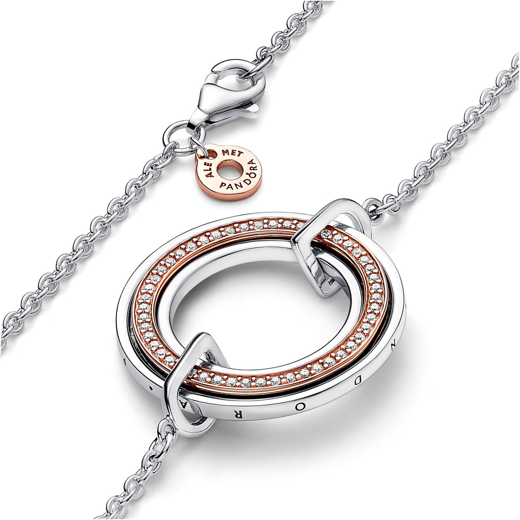 Pandora Signature Two tone Logo & Pav¨¦ Necklace