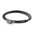 Pandora Moments Star Wars? Clasp Double Black Leather Bracelet