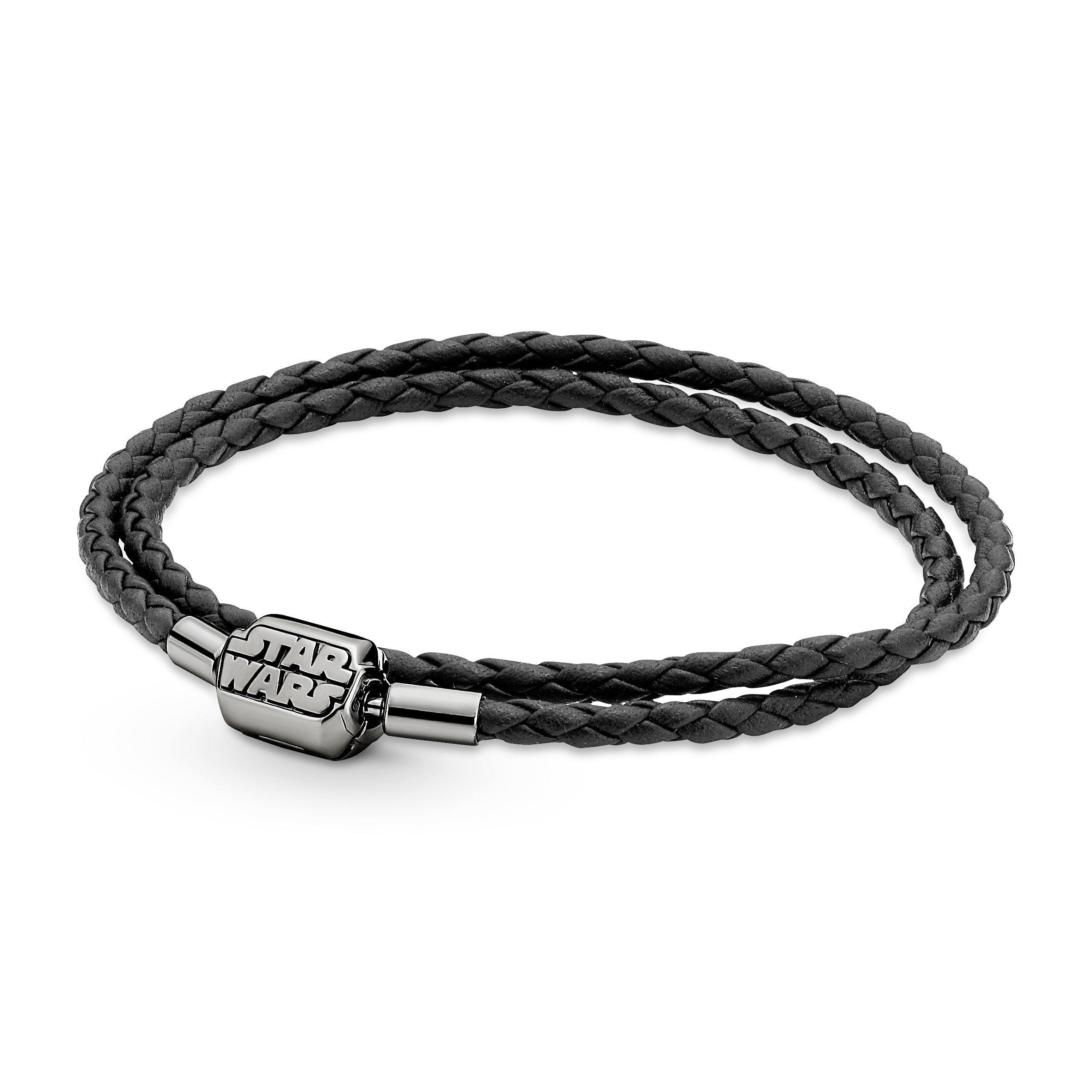 Pandora Moments Star Wars? Clasp Double Black Leather Bracelet