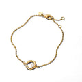 Organically Shaped Pav¨¦ Circle & Treated Freshwater Cultured Pearl Bracelet