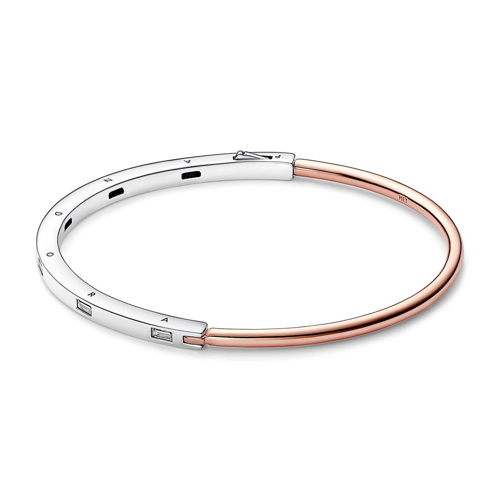 Pandora Signature Two-tone I-D Pav¨¦ Bangle