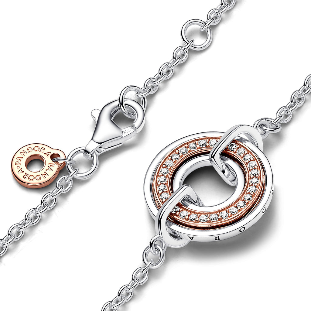 Pandora Signature Two Two-tone Logo & Pav¨¦ Chain Bracelet
